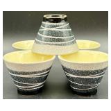 Japanese Stoneware Tea Set with 5 Cups and Teapot