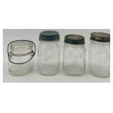 Collection of Vintage Ball and Atlas Glass Mason Jars with Lids
