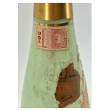 Vintage Bischoff Czechoslovakian Hand-Painted Glass Bottle with Gold Trim and Floral Design