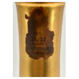 Vintage Bischoff Czechoslovakian Hand-Painted Glass Bottle with Gold Trim and Floral Design