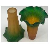 Set of 5 Vintage Mercury Glass Epergne Trumpet Vases