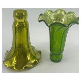 Set of 5 Vintage Mercury Glass Epergne Trumpet Vases