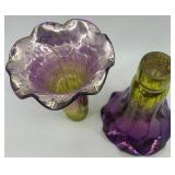 Set of 5 Vintage Ruffled Mercury Glass Vase Inserts