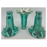 Set of 5 Vintage Ruffled Mercury Glass Vase Inserts