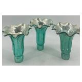Set of 5 Vintage Ruffled Mercury Glass Vase Inserts