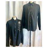 Set of 2 Roar Long Sleeve Button Up Shirts with Embroidery XL