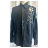 Set of 2 Roar Long Sleeve Button Up Shirts with Embroidery XL
