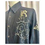 Set of 2 Roar Long Sleeve Button Up Shirts with Embroidery XL