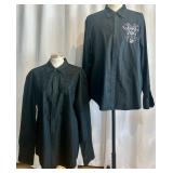 Set of 2 J. Campbell Los Angeles Black Embroidered Button-Up Shirts XL