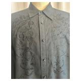 Set of 2 J. Campbell Los Angeles Black Embroidered Button-Up Shirts XL