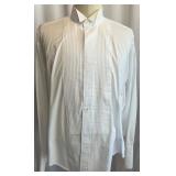 Oscar de la Renta Formal White Tuxedo Shirt and 2 matching Vests, Size 17/34