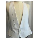 Oscar de la Renta Formal White Tuxedo Shirt and 2 matching Vests, Size 17/34
