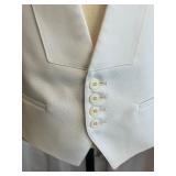 Oscar de la Renta Formal White Tuxedo Shirt and 2 matching Vests, Size 17/34