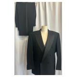 Giorgio Fellini Black Wool Tuxedo Suit with Vest and Pants
