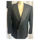 Giorgio Fellini Black Wool Tuxedo Suit with Vest and Pants