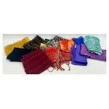 Collection of 12 Vintage Scarves - Silk, Nylon, Rayon & More Assorted Styles
