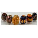 Set of 6 Hand-Painted Ukrainian Pysanky Eggs