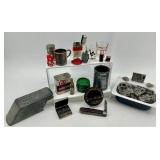Vintage Collectibles Lot: North Bros Ice Shaver, Matchbooks, Tin Containers & More