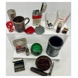 Vintage Collectibles Lot: North Bros Ice Shaver, Matchbooks, Tin Containers & More