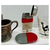 Vintage Collectibles Lot: North Bros Ice Shaver, Matchbooks, Tin Containers & More