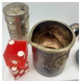 Vintage Collectibles Lot: North Bros Ice Shaver, Matchbooks, Tin Containers & More