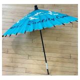 Geisha Brand Decorative Asian Umbrella with Blue Floral Design
