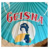 Geisha Brand Decorative Asian Umbrella with Blue Floral Design