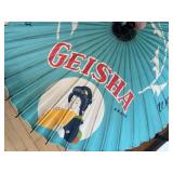Geisha Brand Decorative Asian Umbrella with Blue Floral Design