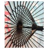 Geisha Brand Decorative Asian Umbrella with Blue Floral Design