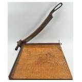 Vintage Ingento Guillotine Paper Cutter with Wooden Base