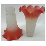 Set of 5 Vintage Mercury Glass Lamp Shades with Ruffled Edges