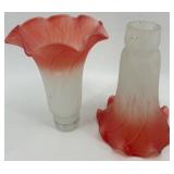 Set of 5 Vintage Mercury Glass Lamp Shades with Ruffled Edges