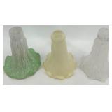 Set of 5 Vintage Mercury Glass Lamp Shades with Ruffled Edges
