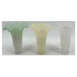 Set of 5 Vintage Mercury Glass Lamp Shades with Ruffled Edges
