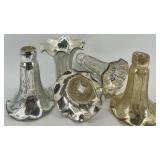 Set of 5 Antique Mercury Glass Lamp Shade Covers