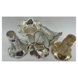 Set of 5 Antique Mercury Glass Lamp Shade Covers