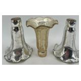 Set of 5 Antique Mercury Glass Lamp Shade Covers