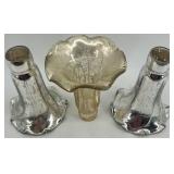 Set of 5 Antique Mercury Glass Lamp Shade Covers