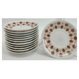 Vintage China Coffee Cup and Saucer Set with Geometric Pattern - 12 Cups and 12 Saucers