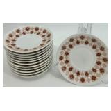 Vintage China Coffee Cup and Saucer Set with Geometric Pattern - 12 Cups and 12 Saucers
