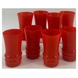 Set of 8 Vintage Anchor Hocking Red Glass Tumblers