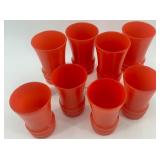 Set of 8 Vintage Anchor Hocking Red Glass Tumblers