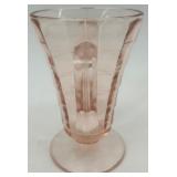 Arcoroc Hocking Pink Depression Glass Tea Set with Creamer, Sugar, 4 Cups and Saucers - Italy