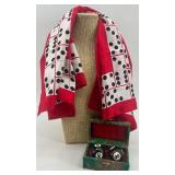 Perry Ellis Domino Print Scarf with Decorative 8 Ben Wa / Ball Baoding Balls in Box