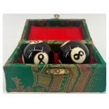 Perry Ellis Domino Print Scarf with Decorative 8 Ben Wa / Ball Baoding Balls in Box