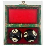 Perry Ellis Domino Print Scarf with Decorative 8 Ben Wa / Ball Baoding Balls in Box