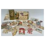 Collection of Vintage Antique Calling Cards and Die-Cut Greeting Cards
