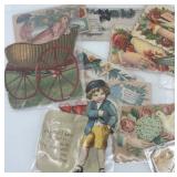 Collection of Vintage Antique Calling Cards and Die-Cut Greeting Cards