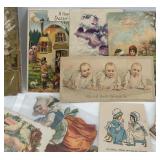 Collection of Vintage Antique Calling Cards and Die-Cut Greeting Cards