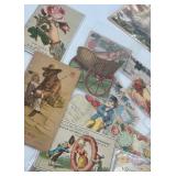 Collection of Vintage Antique Calling Cards and Die-Cut Greeting Cards